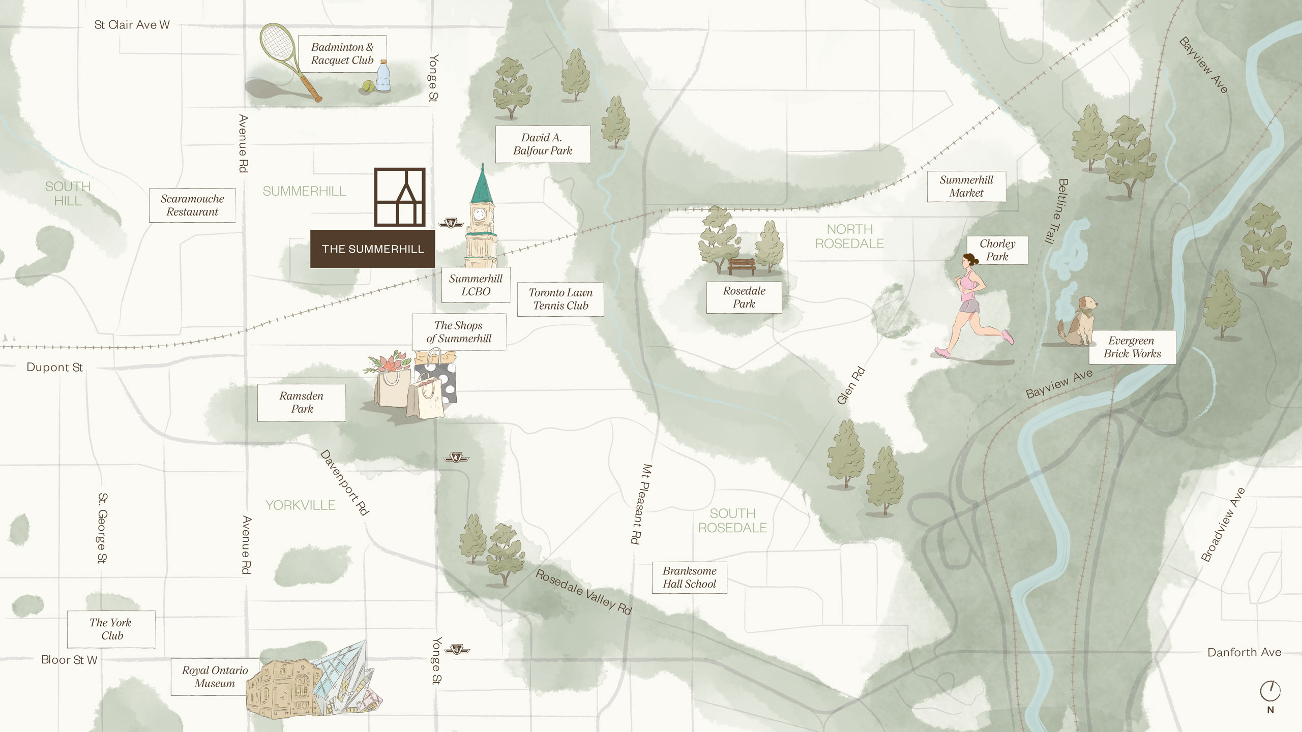 Map of the Summerhill neighbourhood around The Summerhill